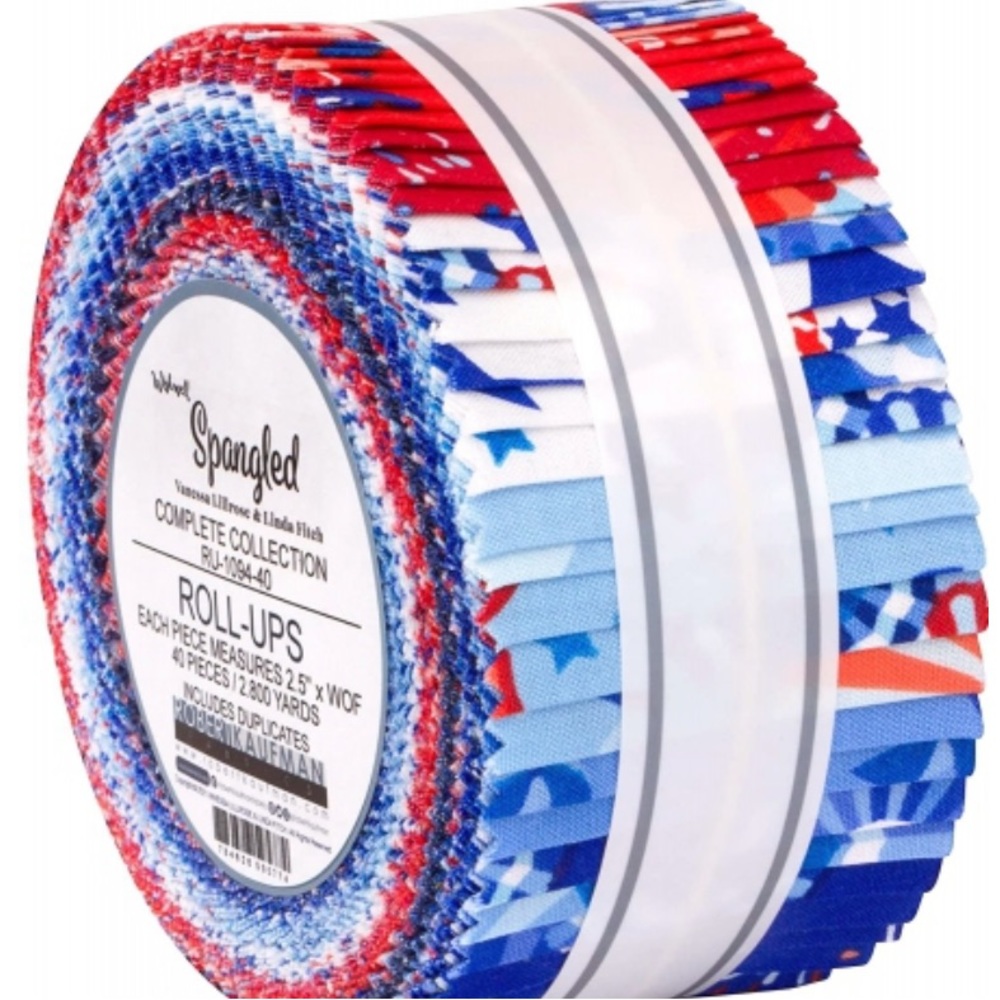 Spangled cotton fabric jelly roll Kaufman Fabrics
